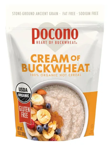 Pocono Crema de cereales trigo sarraceno orgánico sin gluten, 13 onzas (paquete de 1) el embalaje puede variar