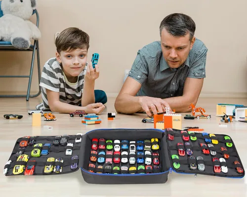 Miniatura 7 de Organizador de mochila de almacenamiento para automóvil con ranuras elásticas - Funda de transporte portátil para autos a escala 1:64, bolsa de Negro