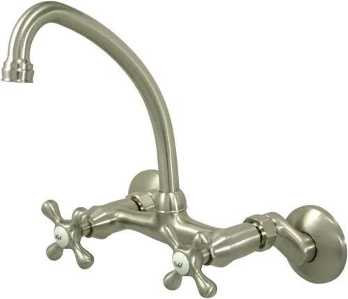 Miniatura 8 de Kingston Brass Kingston - Grifo de cocina ajustable de 6 pulgadas para montaje en pared, latón antiguo