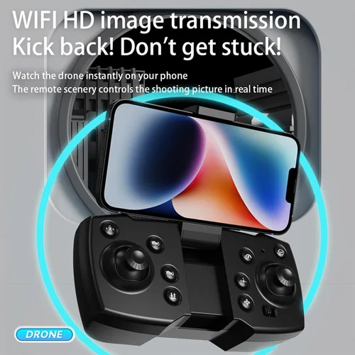 Miniatura 5 de Drone sin escobillas con cámara ESC FPV plegable con funda de transporte, giro de 360°, regalos de juguetes para niños y adultos, flujo óptico