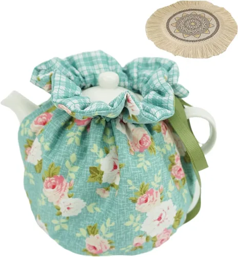 KKEKOS Té acogedor de algodón vintage floral para teteras mantener el calor, cubierta aislada para tetera, cubierta de tetera aislada para
