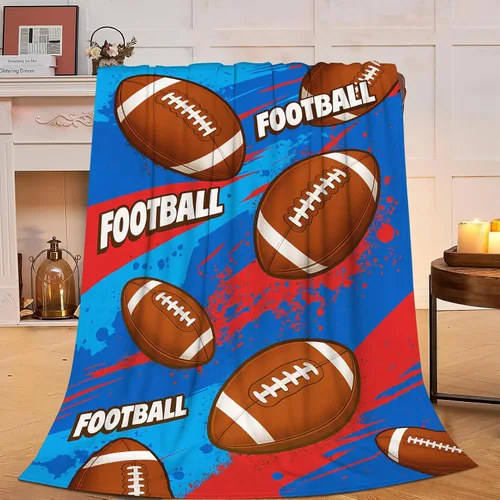 Manta de fútbol americano, manta de forro polar mullido, súper suave, acogedora y cálida, manta deportiva, regalos para niños, niñas, niños,