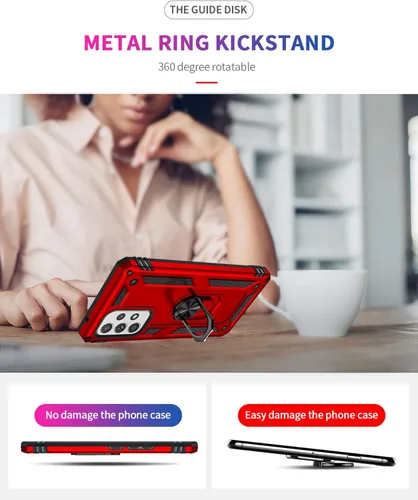 Miniatura 3 de Funda compatible con Xiaomi Poco X3 GT, compatible con Redmi Note 10 Pro (China), funda para teléfono 5G con soporte de anillo 2 en 1, color rojo