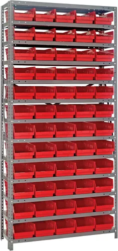 Miniatura 478 de Quantum QSBU-245BK Heavy Duty Shelving Unit with (7) Shelves and (24) QUS245 Black Bins for Garage Warehouse Storage Distribution 400 lb Load