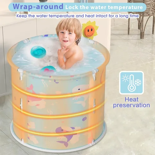 Miniatura 5 de Bañera portátil, bañera plegable para niños y niñas, bañera de terapia para cabina de ducha, baño, bañera plegable japonesa para remojar caliente