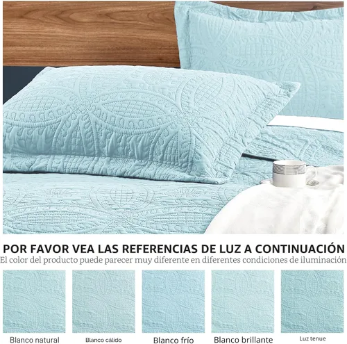 Miniatura 5 de Love's cabin - Juego de cubrecama de tamaño individual, azul spa, para verano, de microfibra ligera, patrón moderno de moneda, para todas