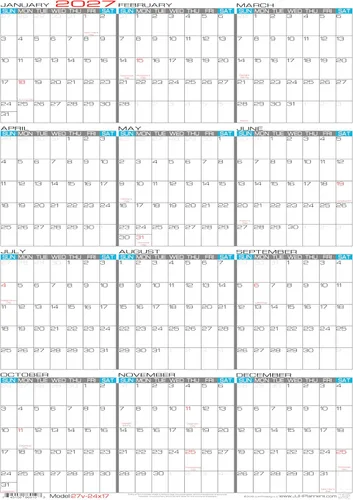 Miniatura 10 de JJH Planners - Laminado - Calendario de pared borrable mediano de 24 x 17 pulgadas - Agenda anual anual vertical de 12 meses (26 V-24 x 17)