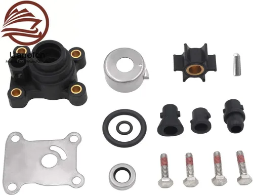 Miniatura 2 de 0394711 394711 Kit de impulsor de bomba de agua con carcasa para Johnson Evinrude 9.9-15 hp fueraborda 18-3327 1974 en adelante