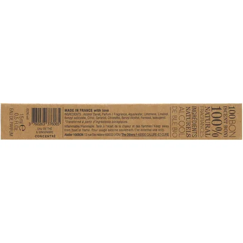 Miniatura 5 de 100BON Eau De The & Gingembre - Aroma de té y jengibre para mujeres y hombres, fragancia orgánica energizante, notas dulces, cítricas y picantes
