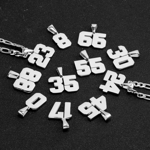 Miniatura 4 de MIMITLTY Personalized Jersey Number Necklaces for Mens,Athletes Stainless Steel Sport Number Pendant Chain for Boys BaseballBasketballFootball Team