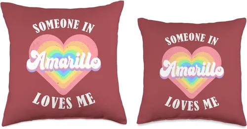 Miniatura 3 de Someone In Amarillo Loves Me City Heart Throw Pillow