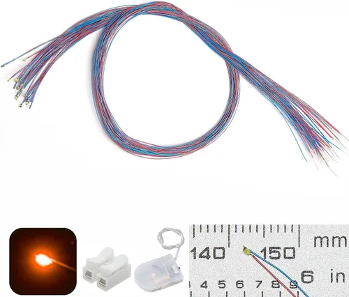 Miniatura 20 de 50 piezas pre-cableadas micro LED pre-soldadas 0402 SMD LED con accesorios de montaje para la construcción de modelos principiantes