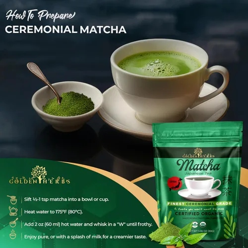 Miniatura 7 de Golden Herbs Matcha Superior Ceremonial Blend Polvo de té verde de Uji, Kyoto, USDA orgánico, sin gluten, vegano 100% puro sin azúcar, sin aditivos