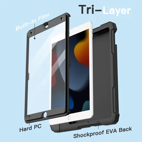 Miniatura 6 de JETech Funda para iPad de 10.2 pulgadas (9ª/8ª/7ª generación, 2021/2020/2019) con protector de pantalla integrado, a prueba de golpes, funda Negro