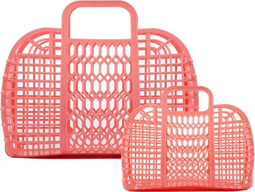 Miniatura 8 de BABANA Bolsas de gelatina – (juego) bolsas de gelatina pequeñas y grandes para madre e hija Cesta de regalo reutilizable, bolsas de playa – (S, L)