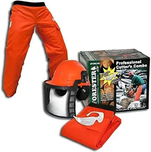 Miniatura 5 de Kit Combinado Profesional de Cortador Arborista Forestal OEM Forester - Chaparreras y Casco (35, Kit de Chaparreras Negras)