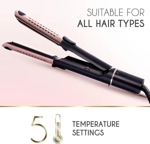 Miniatura 5 de ELLA BELLA® Alisador de pelo y rizador de aire 2 en 1 • Plancha plana de titanio y rizador de pelo en uno • Ventilación de aire de enfriamiento