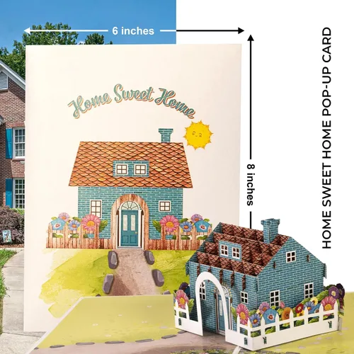 Miniatura 2 de iGifts And Cards Home Sweet Home - Tarjeta de felicitación 3D emergente, regalo de inauguración de la casa, regalo sorpresa de la casa