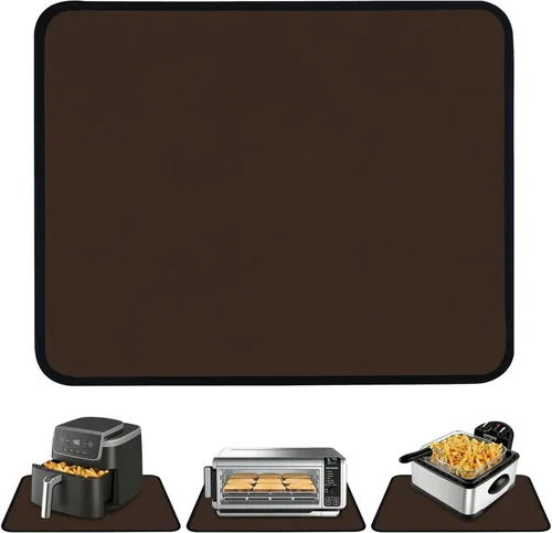 Miniatura 10 de Alfombrilla resistente al calor para freidora de aire, freidora profunda, horno, almohadillas calientes negras de 12 x 14 pulgadas para protector