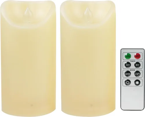 Miniatura 34 de CANDLE CHOICE Velas LED sin flama, impermeables, de pilas, para exteriores, con control remoto y temporizador, luz blanca parpadeante de resina