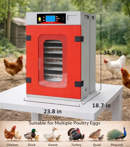 Miniatura 7 de Incubadora de gabinete comercial de 400 huevos con giro automático de huevos, control preciso de temperatura y humedad, incubadora grande de aves