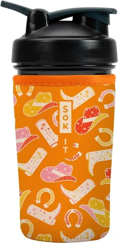 Miniatura 4 de Sok It BotlSok Botella Mezcladora de Proteínas con Funda Aislante de Neopreno (Floral Abstracto, Se Ajusta a Mezcladoras de 24oz)