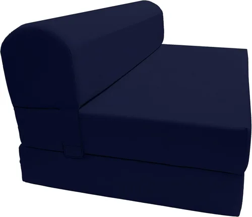 Miniatura 19 de D & D Futon Furniture Chair cama plegable de espuma, sofá de estudio, colchón de espuma doblado (6 x 36 x 70 pulgadas, azul real)