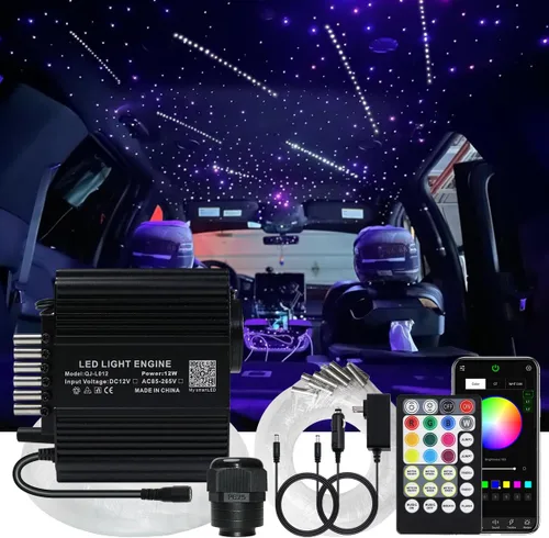 AKEPO Kit de luces de techo de fibra óptica 2 en 1, 550 unidades, estrella fugaz y 240 unidades, 0.03 pulgadas x 9.8 pies, control de aplicación de