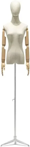 Miniatura 8 de Adjustable Female Mannequin Torso with Detachable Head & Arms - Medium Size Dress Form for Sewing, Tailoring, Jewelry Display - Perfect for Covers