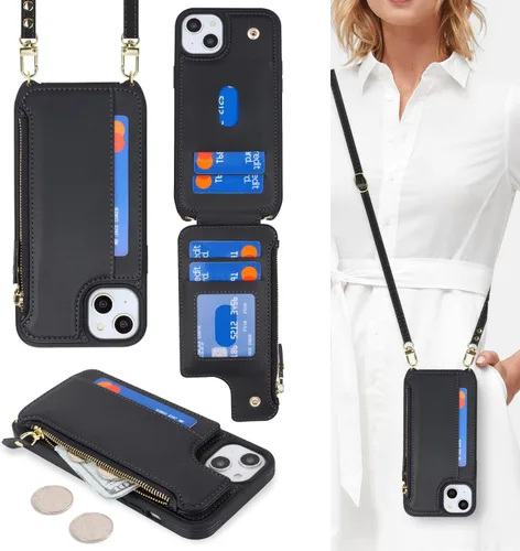 Miniatura 8 de Cavor para iPhone 13 Funda con Tarjetero iPhone 13 Funda Tipo Cartera, para iPhone 13 Funda para Hombres Mujeres, Fundas para iPhone 13 Funda