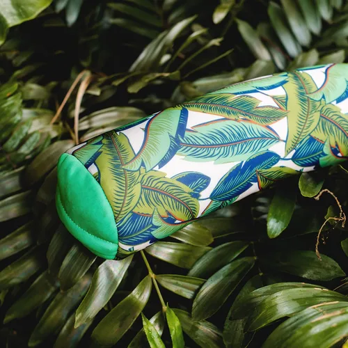 Miniatura 5 de Big Joe Noodle - Paquete de 2 flotadores para piscina, no necesita inflado, malla de doble cara verde palmera tropical, tela de drenaje rápido