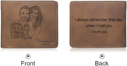 Miniatura 2 de Carteras personalizadas para hombres, carteras de fotos personalizadas de piel sintética para hombres, marido, papá, hijo, regalos personalizados