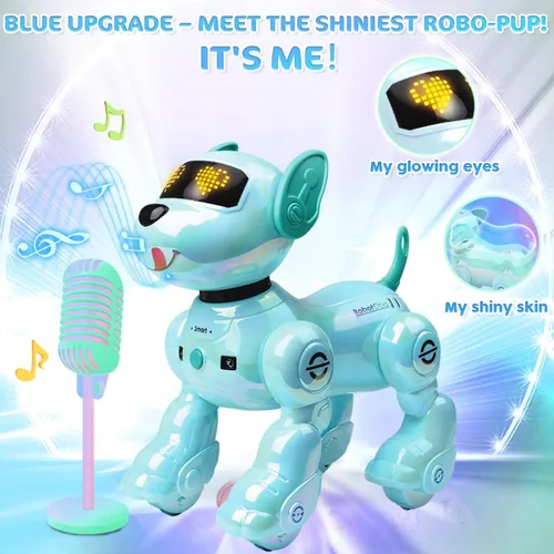 Miniatura 2 de VATOS Nuevo Robot Perro Inteligente con Control Remoto para Niños, 17 Funciones Interactivas Divertidas Inteligente Programable Cachorro Robótico