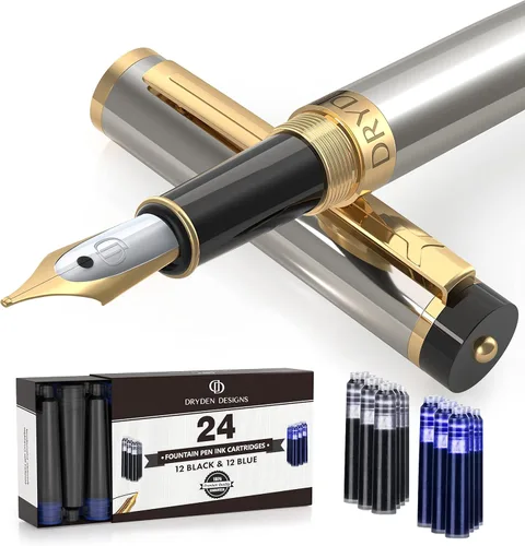 Miniatura 10 de Pluma estilográfica Dryden Luxury, clásica y moderna, de colección ejecutiva y vintage, idea de regalo de negocios y para la caligrafía, Azul Azul