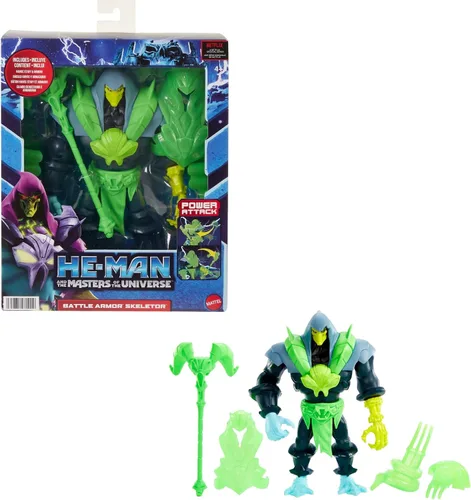 Masters of the Universe and He-Man Deluxe Skeletor - Figura de acción grande con Power Attack Move y 4 accesorios inspirados en la serie animada