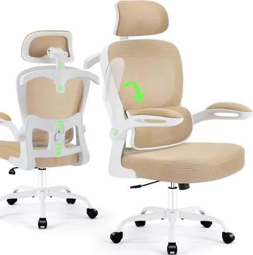 Miniatura 15 de AreShark Silla de Oficina Ergonómica con Soporte Lumbar Ajustable y Gancho para Reposacabezas, Silla de Malla Transpirable de Respaldo Alto