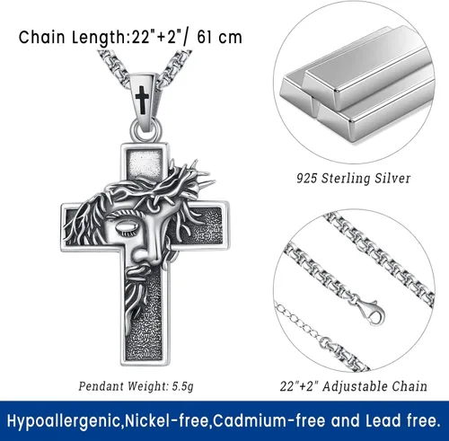 Miniatura 195 de Eusense San Miguel San Cristóbal San Benito San Judas Virgen María Collar chapado en oro 925 joyería religiosa para hombres y mujeres, collar