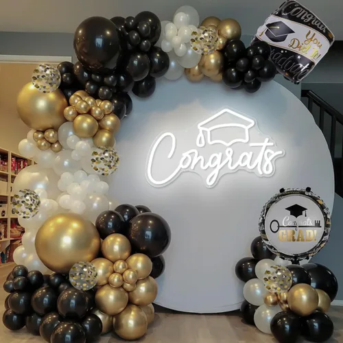 Miniatura 4 de Letrero de neón con texto en inglés "Congrats Grad" (Congrats Grad), letreros de luces de neón para telón de fondo, fiesta de graduación, decoración