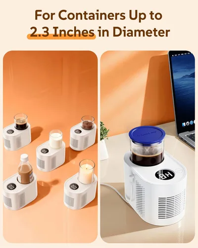 Miniatura 6 de Calentador de taza de café, mini refrigerador para enfriador de vino, calentador de tazas 3 en 1 para escritorio