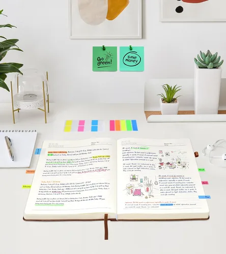 Miniatura 6 de Cuaderno rayado de 365 páginas B5, diario grande para escribir para hombres y mujeres, cuaderno con rayas universitarias, diario de cuero de tapa