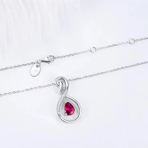 Miniatura 5 de ELDA & CO. Regalos de cumpleaños, collar infinito de plata de ley 925 con piedras natales de octubre y noviembre, turmalina rosa, citrino, regalos