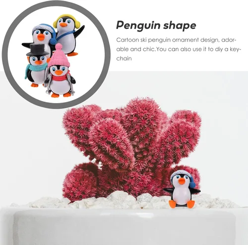 Miniatura 9 de NUOBESTY Lindos personajes de pingüinos juguetes colección de figuras de pingüino mini juego decoración decoración mini figuras de Navidad juguetes