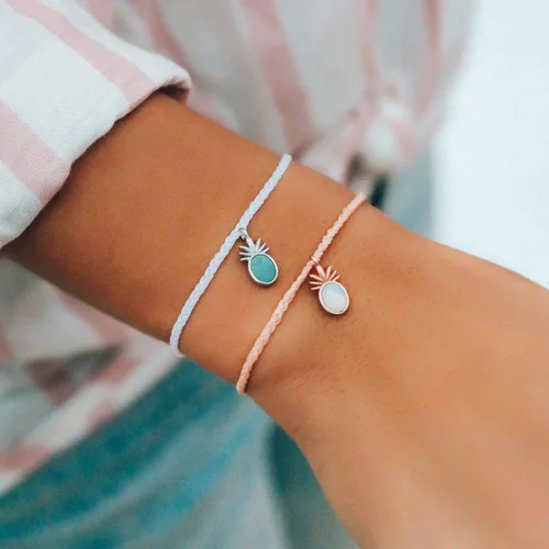 Miniatura 3 de Pura Vida Pulsera de brisa tropical de oro rosa o plata, impermeable, ajustable