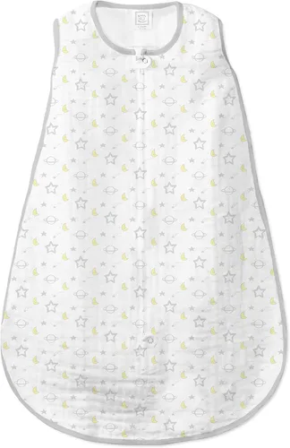 Miniatura 13 de SwaddleDesigns Saco de dormir de muselina zzZipMe para bebé niño y niña, manta portátil con cremallera de 2 vías ¡Azul Ahoy!