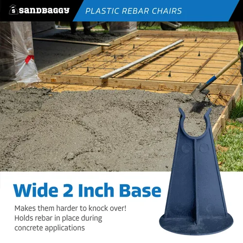 Miniatura 4 de Sandbaggy Silla de plástico con barras de refuerzo, se adapta a barras de refuerzo #3 a #5, construcción resistente, elección preferida