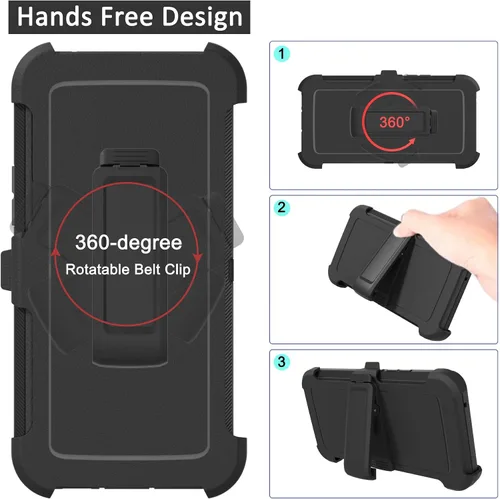Miniatura 4 de Funda compatible con Samsung Galaxy A53 5G, con clip para cinturón, resistente, a prueba de golpes, protección de cuerpo completo, con función atril