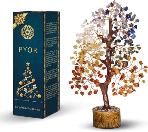 PYOR Árbol de la vida de los 7 chakras, árbol de piedras preciosas, regalos de meditación, nueva decoración para el hogar, cristales, regalos