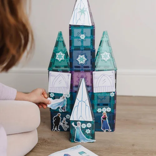 Miniatura 5 de Tytan Toys Disney Frozen - Azulejos magnéticos de castillo de princesa, juego de construcción STEAM de 68 piezas con azulejos con purpurina