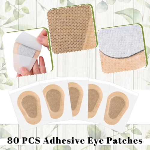 Miniatura 7 de 80 parches adhesivos para los ojos, almohadillas desechables para adultos, vendajes adhesivos sin látex (3.3 x 2.3 pulgadas, color nudo)