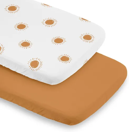 Miniatura 15 de Sweet Jojo Designs Mini sábana bajera para cuna para bebé (blanco y amarillo bohemio) para niñas o niños, guardería de recién nacidos/bebés, patios